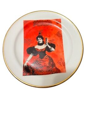 Vintage Rosanna Italy Renaissance Moulin Rogue Decorative Gold Rimmed Plate